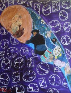 Peinture de MARIE INDIGO: Sysiphus or the absurd hero