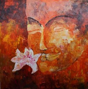 Peinture de pat berard: Fleur de lotus