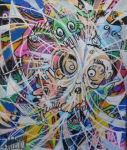 Peinture de antu: bebete tourbillonnante