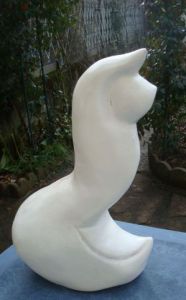 Sculpture de CHRISTINE DUPONT: FEMME PURE AU COEUR D'OR 