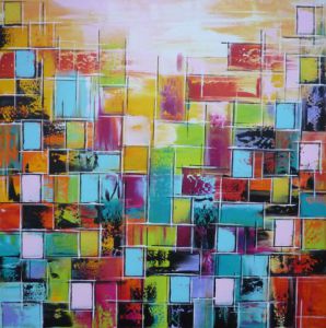 Peinture de Olivia BOA: Town's construction