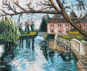 Peinture de Gerard SERVAIS: Le moulin de Lambouray (Jouy 28)