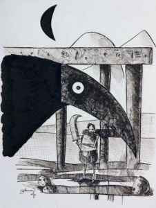 Dessin de David Czekmany: Oiseau-Lune