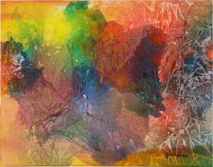 Peinture de Ghislaine DELAPLACE: Feu d'artifice