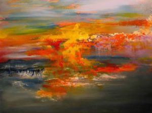 Peinture de jean pierre MALLET: Paysage flamboyant 14