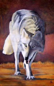 Peinture de gizelia: chasse nocturne