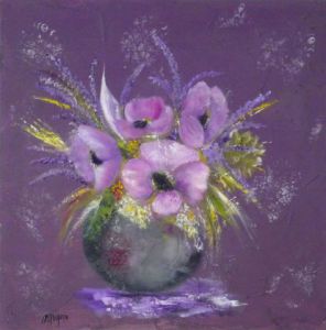Peinture de MARTINE GREGOIRE: Bouquet violet