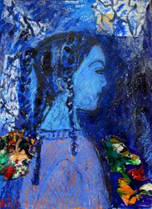 Peinture de MARIE INDIGO: Jacquelle in blue