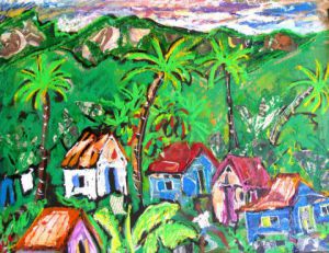 Peinture de MARIE INDIGO: Un village pas comme les autres 