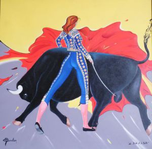 Peinture de MICHEL GAMBIER: La belle et la bête