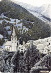 Dessin de Clement MOUCHE: St Paul d'Ubaye