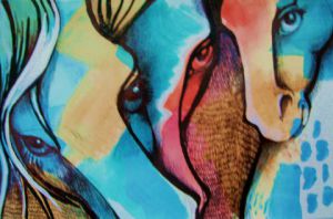 Peinture de MURIEL AUSTRUY: horse graf