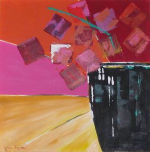 Peinture de Yves Fremin: Le vase noir