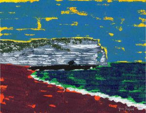 Peinture de Yves Fremin: Etretat revisité