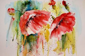 Peinture de Catherine VALETTE: Rouge passion I