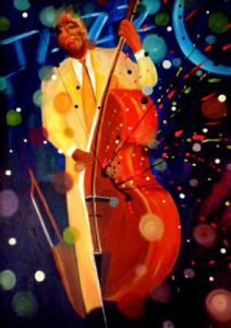 Peinture de ALAIN FAURE: HOT CONTREBASSE