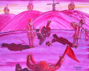 Peinture de LAFFITTE Jacky: Planète rouge