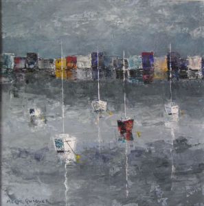 Peinture de Meryl QUIGUER: City moorings 