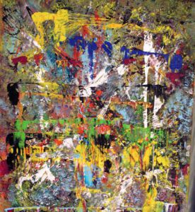 Peinture de Elle Bory : Pénombre I ou Clair obscur arc-en-ciel