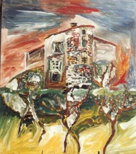 Peinture de philippe massip: Maison dans le midi