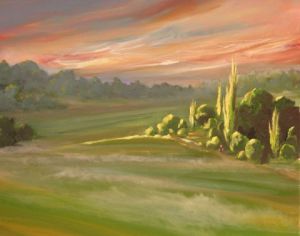 Peinture de Manu Fromont: Promenade à l'aube