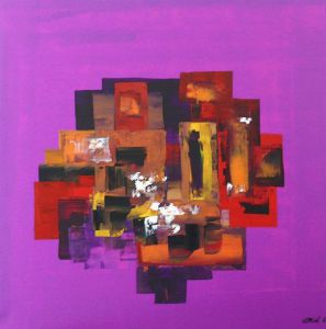 Peinture de LEPRIN: LA DAME EN MAUVE