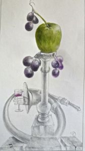 Peinture de daniel racine: pomme verte