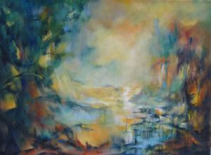 Peinture de janine chetivet: sous bois