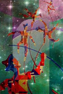 Oeuvre de Raynald Marcoux: Equilibristes sous les lumieres