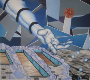 Oeuvre de david chevallier: blue hand