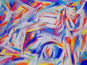 Peinture de FREDERIQUE NALPAS: La belle époque (voiture)