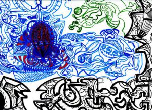 Dessin de BELKAAL: Dans les profondeurs des milles vents mugissants