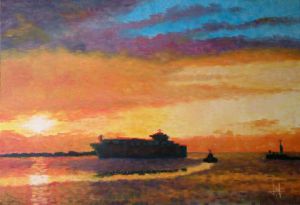 Peinture de Markkus Nelrog: Impression soleil couchant