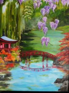 Peinture de florence baudoux: reverie sur Tokyo