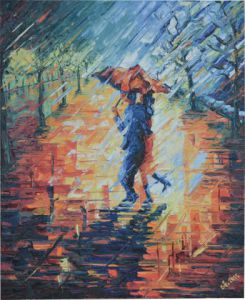 Peinture de Gerard SERVAIS: sous la pluie