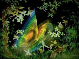 Art_numerique de chara: Rencontre en foret 2- Dialogue