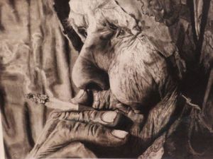 Dessin de PIERRE SCANDELLA: la vieille