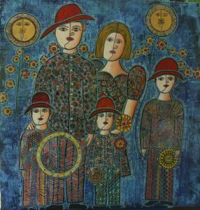 Peinture de ANTOINE MELLADO: Les saltimbanques.