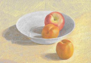 Illustration de mylene Ransan: Nature morte aux abricots