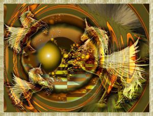 Art_numerique de Malougraphisme: Chevauchée astrale