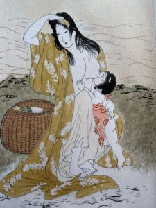 Peinture de myriam amoroso: Les pecheurs d'Abalone