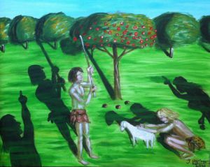 Peinture de LAFFITTE Jacky: CAIN 1 Enfance