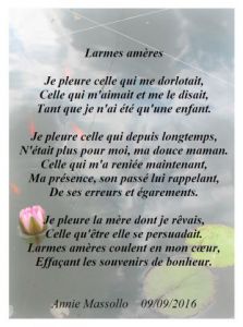 Oeuvre de annie massollo: Larmes Amères