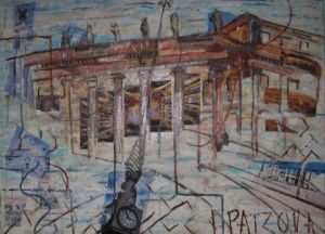 Peinture de Isa Patzova: Grand théâtre & monument aux Girondins (Bordeaux)