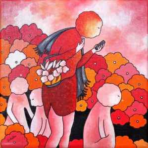 Peinture de Jideka: Promenade au parc