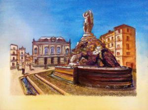 Peinture de Marie LOPEZ: 2017 - Place de la Comédie  Montpellier