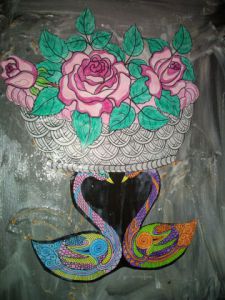 Oeuvre de Nena: le panier de cygnes