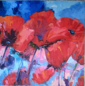 Peinture de Veronique LANCIEN: COQUELICOTS
