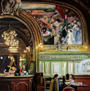 Peinture de CLOTILDE NADEL: le train bleu