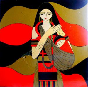 Peinture de Brigitte Bonnet: MATERNITE